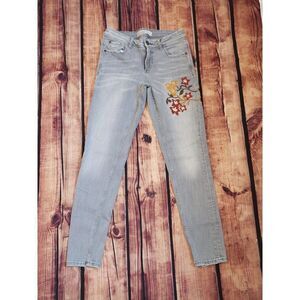 Zara Basic Grey Size 2 embroidered jeans